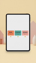 Monthly mobile package selection on tablet